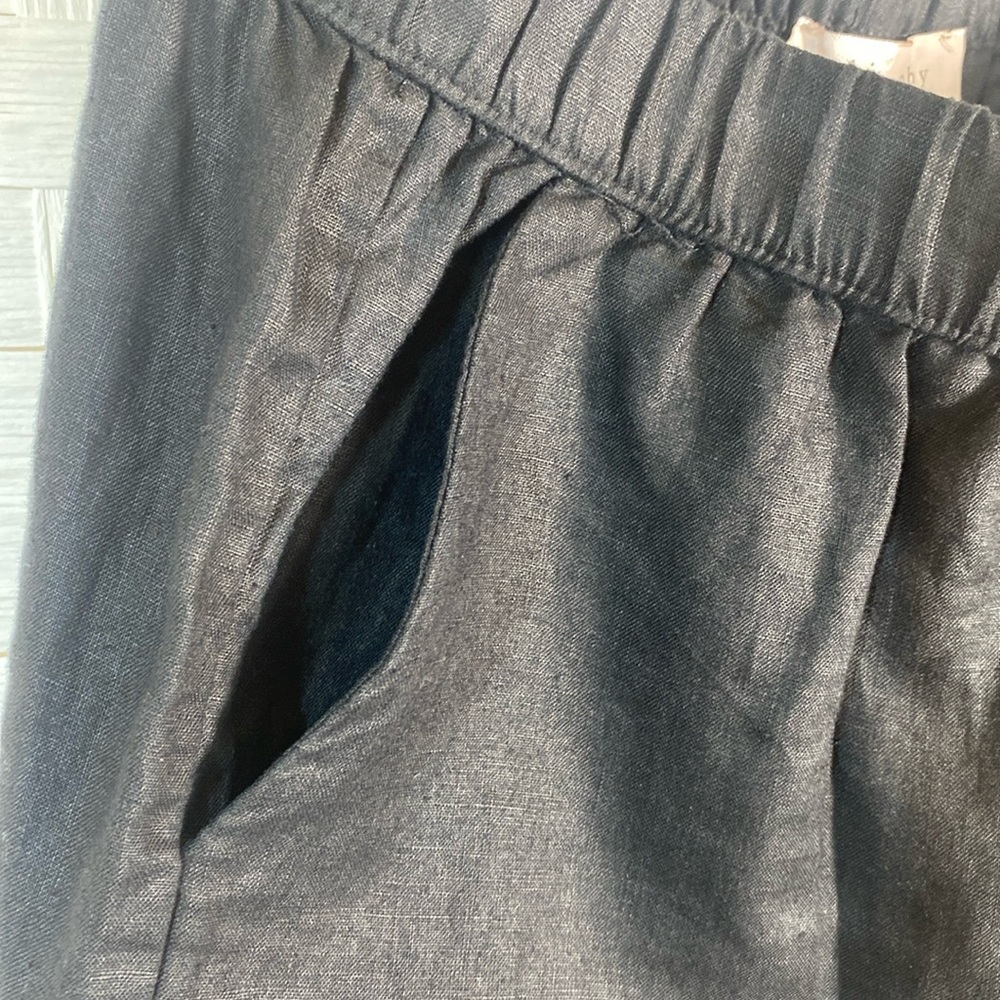Philosophy Republic Clothing Black Linen Pocketed Pull On Shorts Size XL - Picture 3 of 10